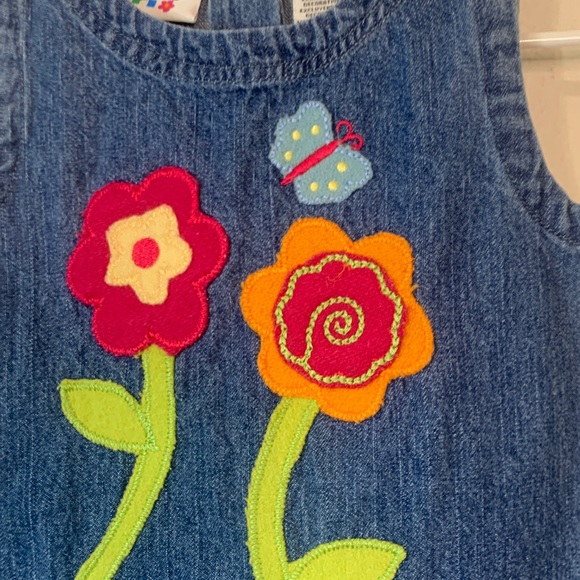 Specialty Girl Denim Dress with Colorful Floral Design - Picture 5 of 5